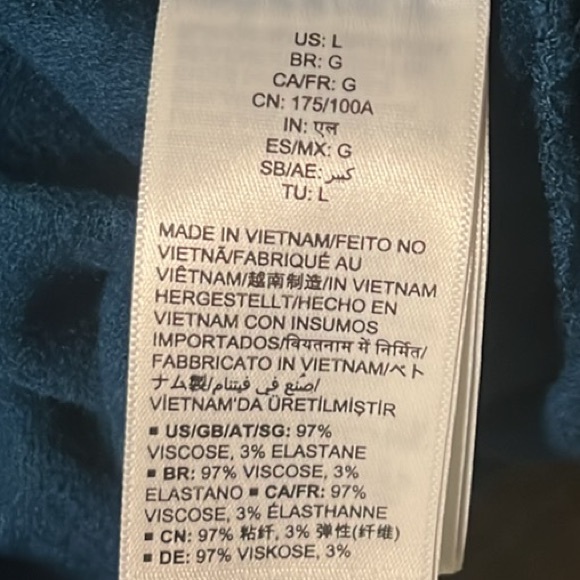 DAILY RITUAL, V-Neckline, Drawstring Waist, Cap Sleeves Romper, Dark Teal, L - Picture 8 of 9